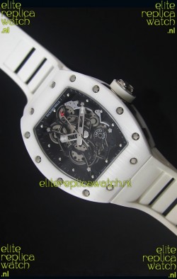 Richard Mille RM055 White Ceramic Case Watch in Black Inner Bezel