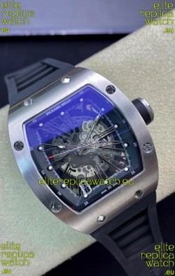 Richard Mille RM010 Stainless Steel Replica Watch in Black Strap - Roman Numerals