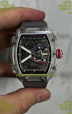 Richard Mille Super Clone RM67-02 Sapphires Casing Watch Grey Rubber Strap