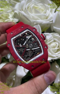 Richard Mille Super Clone RM67-02 Red Carbon TPT 37 Grams Watch Red Strap