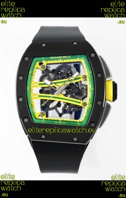 Richard Mille Super Clone RM61-01 Black Ceramic Black Strap Swiss Replica Watch