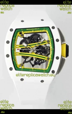 Richard Mille Super Clone RM61-01 White Ceramic Casing Strap Swiss Replica Watch