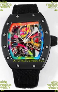 Richard Mille Super Clone RM68-01 Black Ceramic Casing and Strap Tourbillon Swiss Replica
