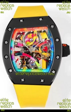 Richard Mille Super Clone RM68-01 Black Ceramic Casing Yellow Strap Tourbillon Swiss Replica