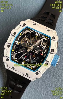 Richard Mille RM35-03 Rafael Nadal Edition White Carbon Fiber Casing 1:1 Mirror Replica Watch in Black Strap