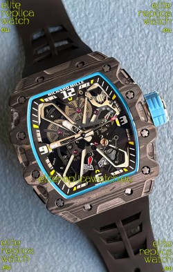 Richard Mille RM35-03 Rafael Nadal Edition Black Carbon Fiber Casing 1:1 Mirror Replica Watch in Black Strap