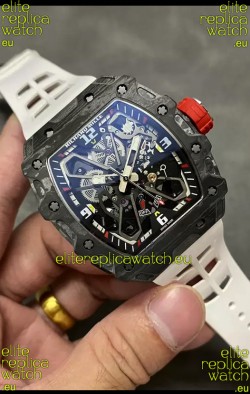 Richard Mille RM35-03 Rafael Nadal Edition Black Carbon Fiber Casing 1:1 Mirror Replica Watch in White Strap