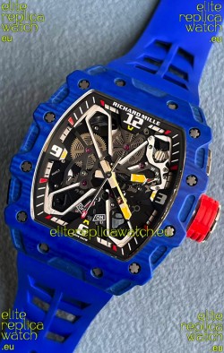 Richard Mille RM35-03 Rafael Nadal Edition Blue Carbon Fiber Casing 1:1 Mirror Replica Watch in Blue Strap
