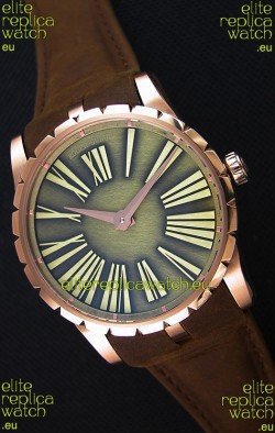 Roger Dubuis Excalibur Steel Case Green Dial Swiss Replica Watch