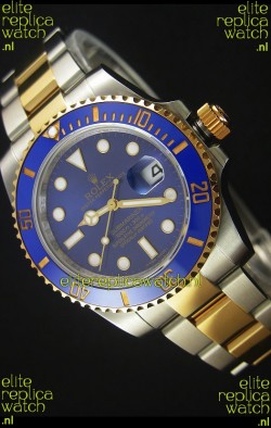 Rolex Submariner 16613 Two Tone Ceramic Bezel Swiss Replica 1:1 Watch with Swiss 3135 Movement 