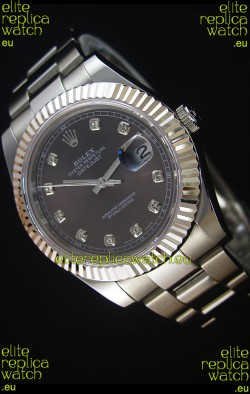 Rolex Datejust Japanese Replica Watch - Grey Dial in 41MM with Oyster Strap