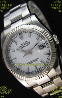 Rolex Datejust Japanese Replica Watch - White Dial in 36MM with Oyster Strap