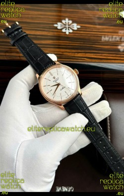Rolex Cellini Date Ref#50505 Replica 1:1 Mirror Rose Gold Steel White Dial Watch 