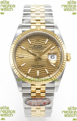 Rolex Super Clone Datejust ETA 3235 Movement 36MM Two Tone Yellow Gold Swiss Fluted Dial