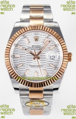 Rolex Super Clone Datejust ETA 3235 Movement 41MM Two Tone Rose Gold Plating Fluted Dial Watch