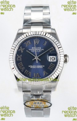 Rolex Super Clone Datejust ETA 2688 Movement 31MM Stainless Steel Blue Roman Dial Watch 