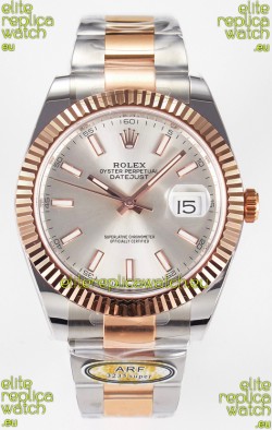 Rolex Super Clone Datejust ETA 3235 Movement 41MM Two Tone Rose Gold Plating Steel Dial Watch
