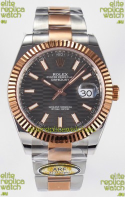 Rolex Super Clone Datejust ETA 3235 Movement 41MM Two Tone Rose Gold Plating Fluted Dial Watch