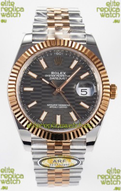 Rolex Super Clone Datejust ETA 3235 Movement 41MM Two Tone Rose Gold Plating Fluted Dial Watch