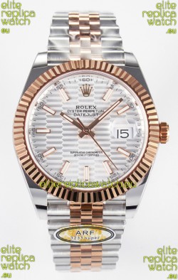 Rolex Super Clone Datejust ETA 3235 Movement 41MM Two Tone Rose Gold Plating Fluted Dial Watch