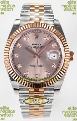 Rolex Super Clone Datejust ETA 3235 Movement 41MM Two Tone Rose Gold Plating and Dial Watch