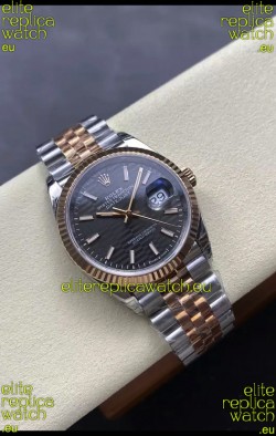 Rolex Super Clone Datejust ETA 3235 Movement 36MM Two Tone Yellow Gold Grey Fluted Dial Watch