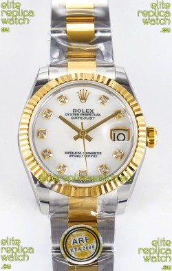 Rolex Super Clone Datejust ETA 2688 Movement 31MM Two Tone Yellow Gold Swiss Pearl Dial