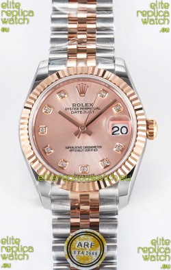 Rolex Super Clone Datejust ETA 2688 Movement 31MM Two Tone Rose Gold Swiss Champange Dial