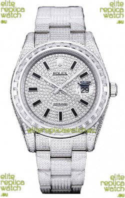 Rolex Datejust 41MM Swiss Replica - Iced Out Edition in Diamonds Dial 
