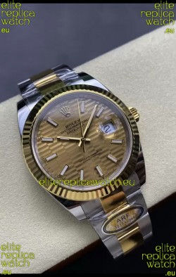 Rolex Datejust M126333 41MM ETA3235 72 Hours Power Fluted Dial Oyster 1:1 Mirror Replica Yellow Gold 904L Steel