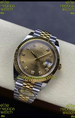 Rolex Datejust M126333 41MM ETA3235 72 Hours Power Gold Diamonds Dial 1:1 Mirror Replica Yellow Gold 904L Steel