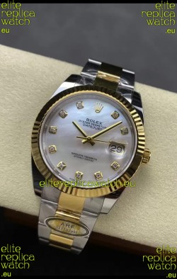 Rolex Datejust M126333 41MM ETA3235 72 Hours Power Pearl Dial Oyster 1:1 Mirror Replica Yellow Gold 904L Steel