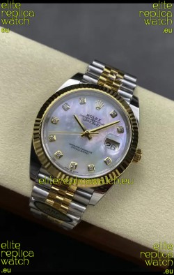 Rolex Datejust M126333 41MM ETA3235 72 Hours Power Pearl Dial Jubilee 1:1 Mirror Replica Yellow Gold 904L Steel
