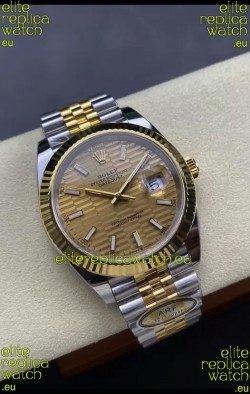 Rolex Datejust M126333 41MM ETA3235 72 Hours Power Fluted Dial Jubilee 1:1 Mirror Replica Yellow Gold 904L Steel