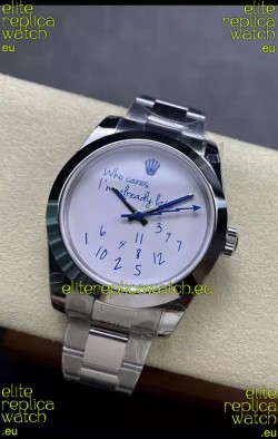 Rolex Datejust 41MM "Who Cares I'm already Late" Dial in Swiss Automatic Movement 