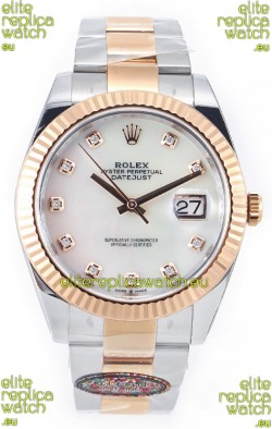 Rolex Datejust M126333 41MM ETA3235 72 Hours Power Pearl Dial Oyster 1:1 Mirror Replica Rose Gold 904L Steel