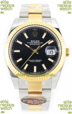 Rolex Datejust M126333 41MM ETA3235 72 Hours Power Black Dial Oyster 1:1 Mirror Replica Yellow Gold 904L Steel
