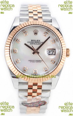 Rolex Datejust M126333 41MM ETA3235 72 Hours Power Pearl Dial Jubilee 1:1 Mirror Replica Rose Gold 904L Steel