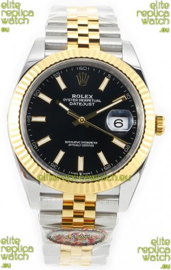Rolex Datejust M126333 41MM ETA3235 72 Hours Power Black Dial Jubilee 1:1 Mirror Replica Yellow Gold 904L Steel