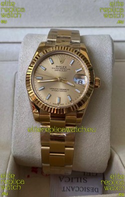 Rolex Datejust 278278 31MM Swiss Replica in 904L Steel Yellow Gold Casing in Stick Markers 1:1 Mirror Quality 