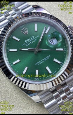 Rolex Datejust 41MM 126334 Swiss Replica in 904L Steel in Green Dial - 1:1 Mirror Replica