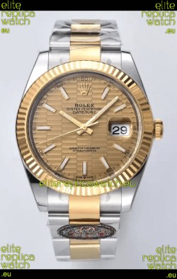 Rolex Datejust Cal.3235 Movement 1:1 Mirror Replica 904L Steel 41MM - Gold Fluted Motif Dial