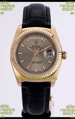 Rolex Day Date Rose Gold 904L Steel Casing Watch in Gold Dial 36MM - 1:1 Mirror Quality