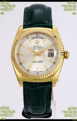 Rolex Day Date Yellow Gold 904L Steel Casing Watch in Steel Dial 36MM - 1:1 Mirror Quality