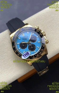 Rolex Daytona Super Clone 126518LN Yellow Gold Turquoise Dial Original Cal.4131 Movement