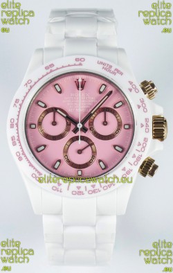 Rolex Daytona AET Remould Pink Dial Full Ceramic Strap Watch in Cal.4130 Movement