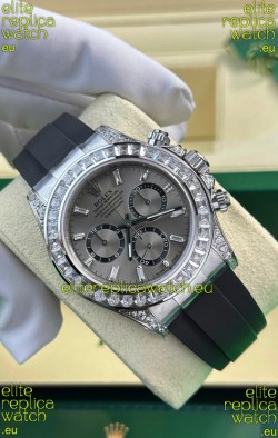 Rolex Daytona Super Clone White Gold Casing Steel Dial Cal.4131 Movement Watch Custom Sapphires Bezel