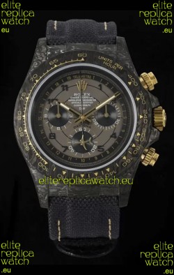 Rolex Daytona Super Clone Watch in Grey Dial Grey Carbon Casing 1:1 Mirror Replica