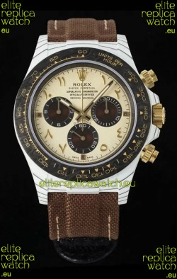 Rolex Daytona Super Clone DiW Desert Eagle Arabic Edition Watch - White Cabon Casing 1:1 Mirror Replica