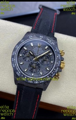 Rolex Daytona DiW Black & Gold Carbon Edition Watch - Forged Cabon Casing 1:1 Mirror Replica